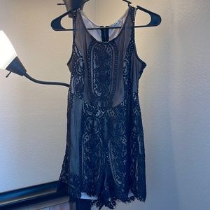 Black lace romper
